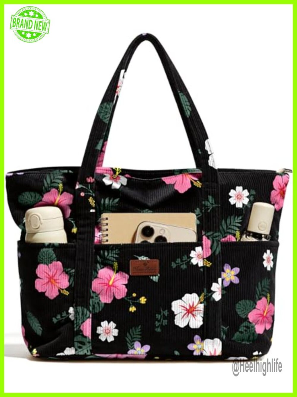 Large Corduroy Tote Bag Women Shoulder Bag Travel Work Teacher Bag
